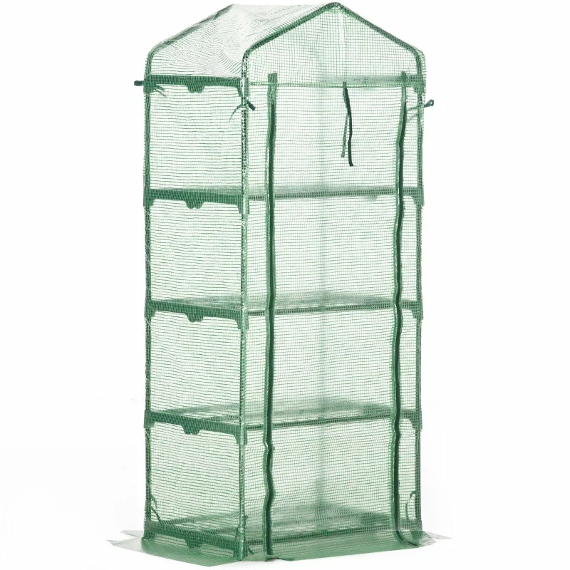 Outsunny Mini Greenhouse With 4 Tier 70 X 50 X 160 Cm - Green 12 Outsunny Mini Greenhouse With 4 Tier 70 X 50 X 160 Cm - Green - Image 10