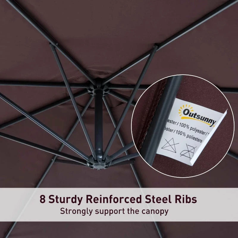 OUTSUNNY Oasis Patio Offset Umbrella 6 OUTSUNNY Oasis Patio Offset Umbrella - Image 4