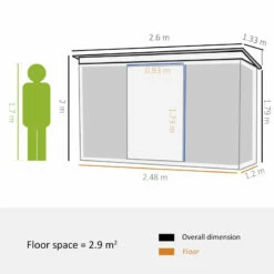 Outsunny Metal Garden Shed 260L X 133W X 200Hcm - Green -OUTSUNNY Shop 0uRa1218746d3c0b0 jpg