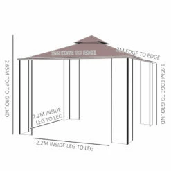 Outsunny 3 X 3(m) Gazebo Coffee -OUTSUNNY Shop 0zRa1217f788cc56e jpg
