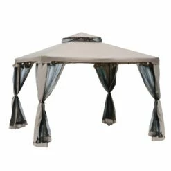 Outsunny Outdoor Gazebo 295L X 295W X 263Hcm-Taupe