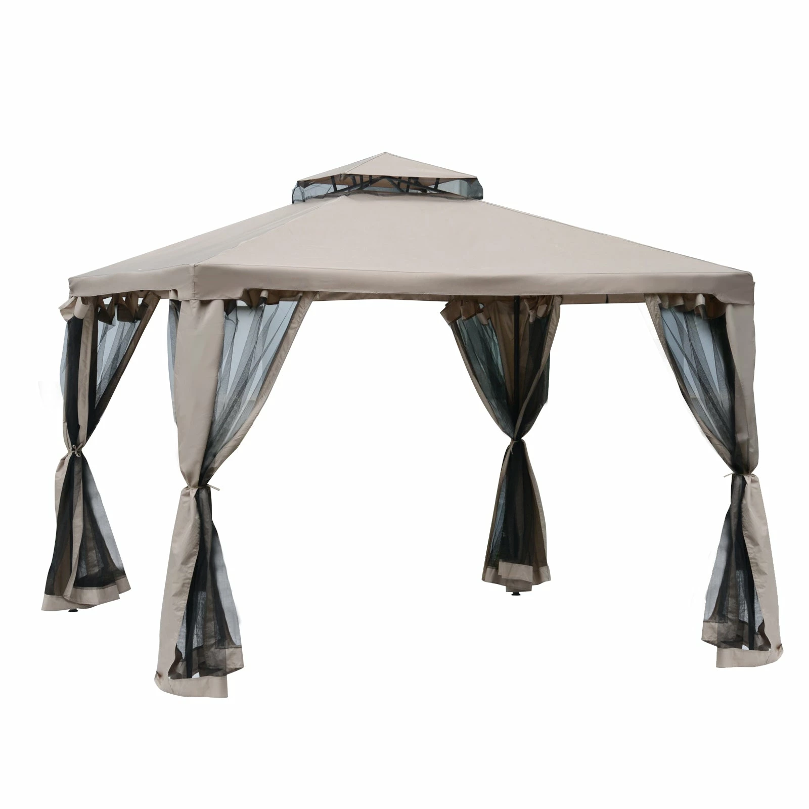 Outsunny Outdoor Gazebo 295L X 295W X 263Hcm-Taupe 3 Outsunny Outdoor Gazebo 295L X 295W X 263Hcm-Taupe