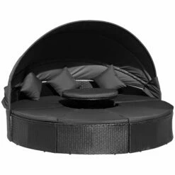 Outsunny Garden Daybed With Adjustable Table - Black -OUTSUNNY Shop 1 1 25ae31c2 a304 4b95 9006 7852557a99c3