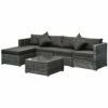 Outsunny 6 Pieces Outdoor Rattan Corner Sofa Set, Patio Aluminum Frame With All-weather Wicker Conversation Furniture W/ Coffee Table & Cushions, Mixed Grey -OUTSUNNY Shop 1 1 2cf5f30e de9e 4653 ac37 7cc66b7e9bc8