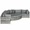 Outsunny Outdoor Rattan Corner Sofa Set 6 Piece - Grey -OUTSUNNY Shop 1 1 2ea2d8ed cf2c 423f bf80 41990a94abb0