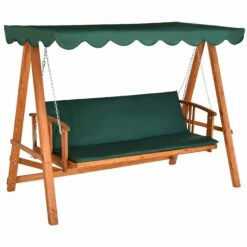 Outsunny Wooden Garden Swing Seat 3 Seater