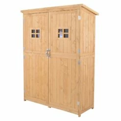 Outsunny Wooden Tool Shed - Natural