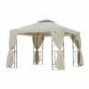 Outsunny Metal Gazebo With Curtains 3 X 3m - Beige -OUTSUNNY Shop 1 1 4e65a834 fcfc 4675 a362 e482d6030273