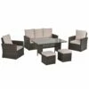 Outsunny Rattan Sofa Sets With Footstool - Brown -OUTSUNNY Shop 1 1 99297098 1628 485d 9bee 29c687f1dbab