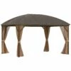 Outsunny Hardtop Gazebo With Curtains 3 X 4m - Brown -OUTSUNNY Shop 1 1 a9c0900b 4a84 4ce8 ae01 69b96a0aee49
