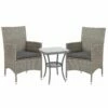 Outsunny Rattan Bistro Set 3pc - Grey