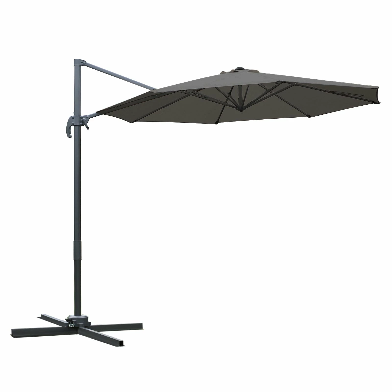 Outsunny Hanging Umbrella 3m - Dark Grey 3 Outsunny Hanging Umbrella 3m - Dark Grey