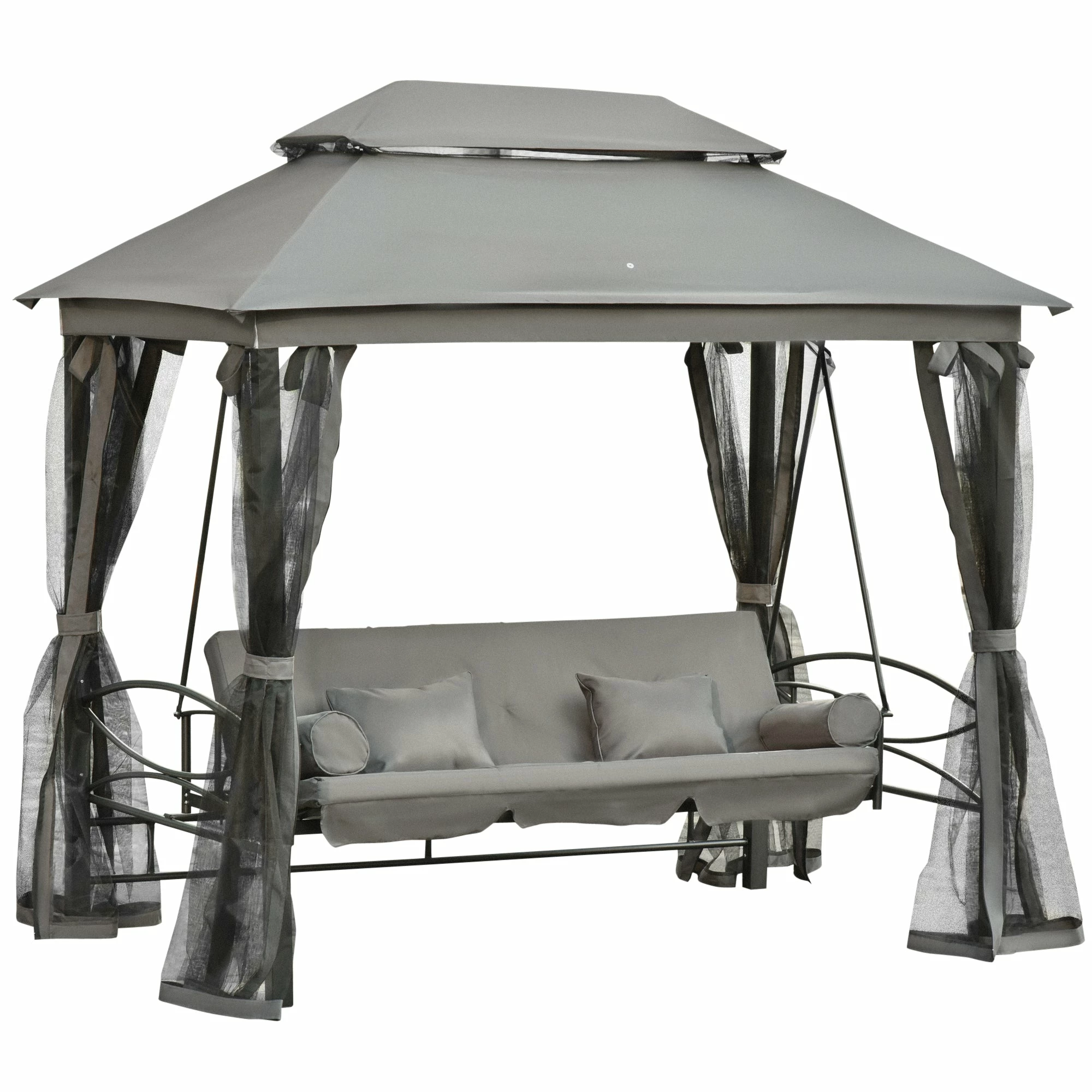 Outsunny Gazebo Swing Seat - Grey 3 Outsunny Gazebo Swing Seat - Grey