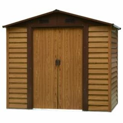 Outsunny Outdooor Storage Shed Wooden Effect Galvanised Steel 7.7ft X 6.4ft -OUTSUNNY Shop 1 1 f5702ce0 3f93 4b8a ba86 120ef76cce1e