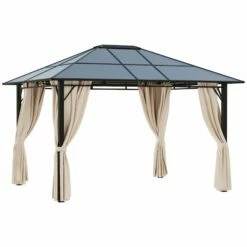 Outsunny Hardtop Gazebo 3.6m X 3m - Brown