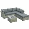 Outsunny Rattan Corner Sofa Set With Table & Ice Bucket - Light Grey -OUTSUNNY Shop 1 1 febfccf6 b90b 4124 b4c8 7402ec42f8da