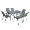 Silver & Stone Bali Outdoor 7 Piece Dining Set - Grey -OUTSUNNY Shop 120714 white background
