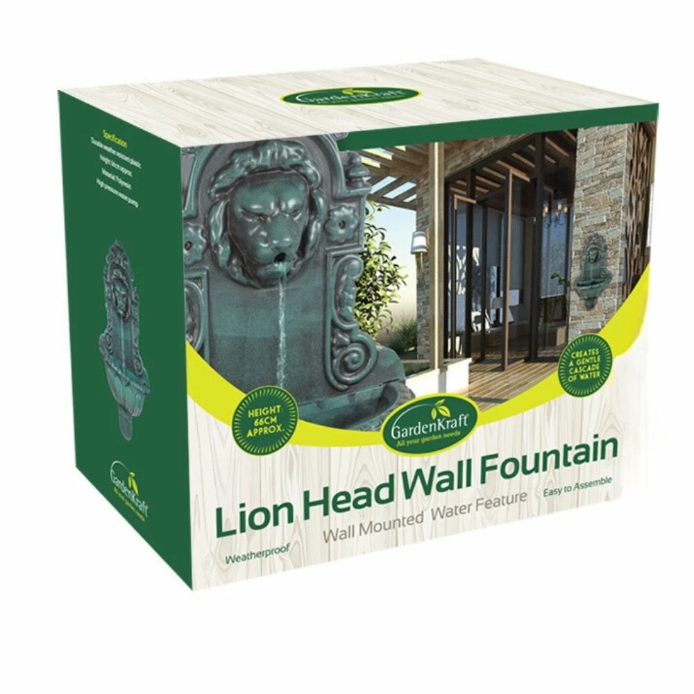 GardenKraft Lion Head Water Feature Fountain 3 GardenKraft Lion Head Water Feature Fountain - Image 2