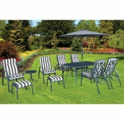 Silver & Stone Windsor Outdoor 11 Piece Furniture Set - Grey -OUTSUNNY Shop 1523280577 21362900