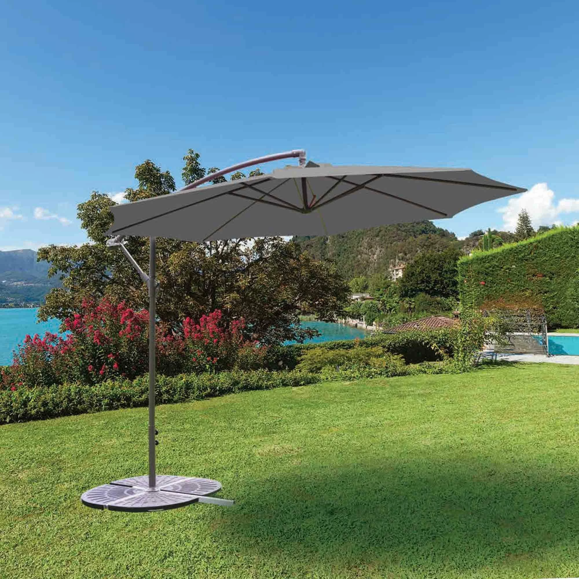 Silver & Stone Parasol Large Hanging Parasol 3m - Grey 4 Silver & Stone Parasol Large Hanging Parasol 3m - Grey - Image 2