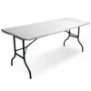 Silver & Stone Folding Camping Trestle Table 6ft 180 X 75 X 73cm - White -OUTSUNNY Shop 1615280713 24776500