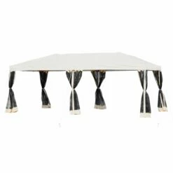 Outsunny 3 X 6 M Pop Up Gazebo With Mesh Sidewalls And Storage Bag, Party Tent Canopy Marquee For Garden, Patio - Beige