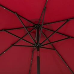 Outsunny Outdoor Umbrella Parasol With LED Solar Lights - Red -OUTSUNNY Shop 1624009126 17366700