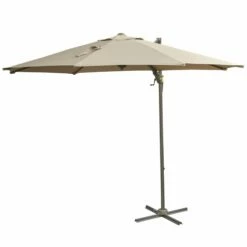 Outsunny Adjustable Angle Hanging Parasol 3 M - Khaki