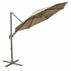 Outsunny Adjustable Angle Hanging Parasol 3 M - Khaki -OUTSUNNY Shop 1624009189 25341600 4a6f726c 2849 481b 9033 722fb18390c2