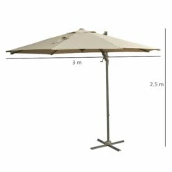 Outsunny Adjustable Angle Hanging Parasol 3 M - Khaki -OUTSUNNY Shop 1624009193 46300800 17e2a683 cd60 46e6 b63d af7b3e5d259c