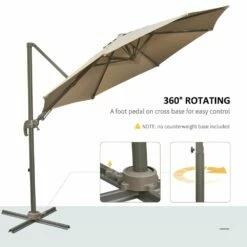 Outsunny Adjustable Angle Hanging Parasol 3 M - Khaki -OUTSUNNY Shop 1624009198 83242500 eb21ed86 5dc2 4df9 9e18 15e08792f91d