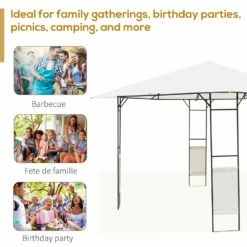 Outsunny Metal Frame Garden Gazebo Black/ Cream -OUTSUNNY Shop 1624009218 30497800