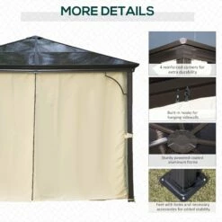 Outsunny Hardtop Gazebo With Side Curtains/ Mosquito Net Panels 3m X 3m -OUTSUNNY Shop 1624009246 28828300 b55cb637 8252 4b9f 8d67 be66cd622e74