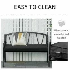 Outsunny-2 Seater Outdoor Bench Cushion Black -OUTSUNNY Shop 1624009311 01896500