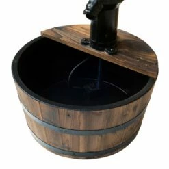 Outsunny Wooden Barrel Water Pump Fountain -OUTSUNNY Shop 1624009446 92038900