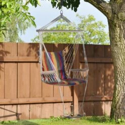 Outsunny Hanging Rope Frame Hammock Chair - Multi Colour -OUTSUNNY Shop 1624009478 49104200 f86e098b 848d 4c83 bbc1 36da6ff04dc9