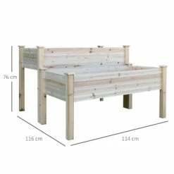 2 Piece Elevated Wooden Planter -OUTSUNNY Shop 1624009598 00840600