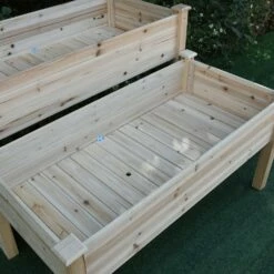 2 Piece Elevated Wooden Planter -OUTSUNNY Shop 1624009600 05723400