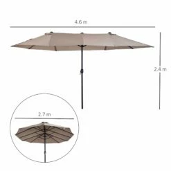 Outsunny 4.6m Double-Sided Patio Parasol Sun Umbrella-Tan -OUTSUNNY Shop 1624009633 02115400 27e7841c 3b4b 4586 a8d0 0cac079a2a58
