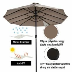Outsunny 4.6m Double-Sided Patio Parasol Sun Umbrella-Tan -OUTSUNNY Shop 1624009635 78421600 6e1b7ce7 145f 4ee5 bde8 6d8507c89565