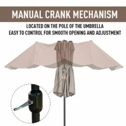 Outsunny 4.6m Double-Sided Patio Parasol Sun Umbrella-Tan -OUTSUNNY Shop 1624009638 26224000 a7854d18 aa29 40fa a9d1 0ac36daae267