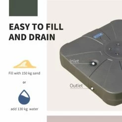 Fillable Umbrella Parasol Base With Wheels - Brown -OUTSUNNY Shop 1624009655 02777700 ee185a57 0b58 41d2 b41d bdc8731607c3