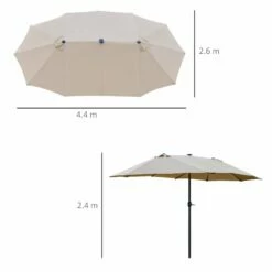 Outsunny 4.4 M Double-Sided Parasol Umbrella With LED Solar Lights - Khaki -OUTSUNNY Shop 1624009694 55640100 c0f81e6e 2962 4a71 b3be 59828f891643
