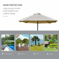 Outsunny 4.4 M Double-Sided Parasol Umbrella With LED Solar Lights - Khaki -OUTSUNNY Shop 1624009704 43779500 a155e22e cb2f 4dda 8181 0f8fe8591b37