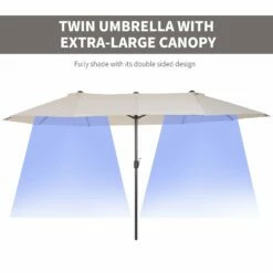 Oasis 4.6 M Double Sided Garden Parasol - Cream -OUTSUNNY Shop 1624009780 23974900 c0ab58e3 12c1 4802 b22b 4eabc17f8514