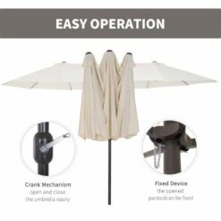 Oasis 4.6 M Double Sided Garden Parasol - Cream -OUTSUNNY Shop 1624009781 50395800 4c58f082 1f8d 495e b574 34ff7cef8367
