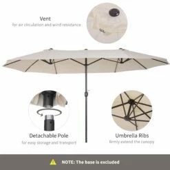 Oasis 4.6 M Double Sided Garden Parasol - Cream -OUTSUNNY Shop 1624009784 64829500 1a672620 2e45 4aff 9c72 1021a48104b9
