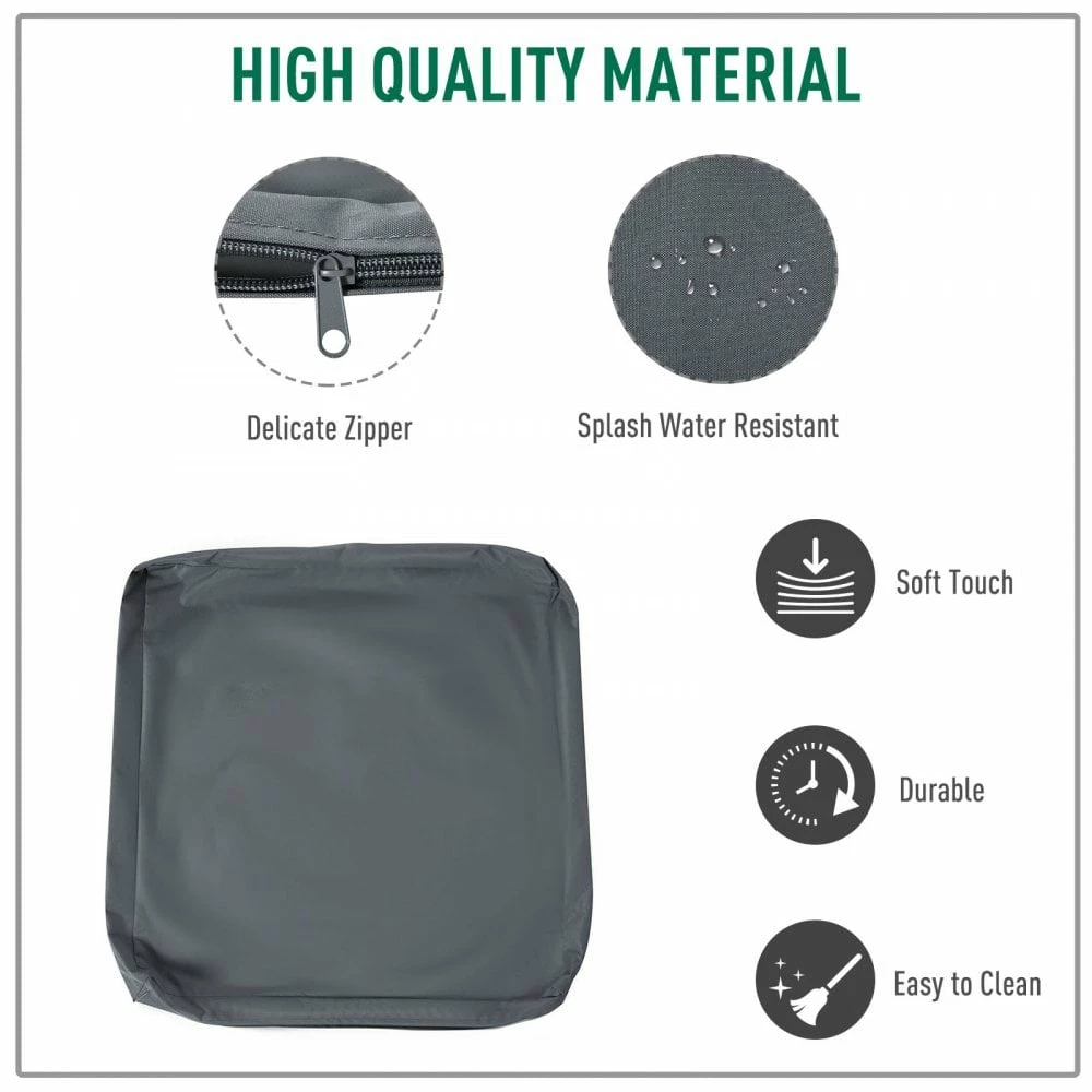 Outsunny Seat Cushion Cover Replacement Set - Grey 8 Outsunny Seat Cushion Cover Replacement Set - Grey - Image 6