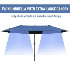 Outsunny Double Sided Umbrella Parasol With Cross Base 4.6 M - Blue -OUTSUNNY Shop 1624014884 22232900 eaf66a21 b189 484d 86b6 7b83d2b1c4f2