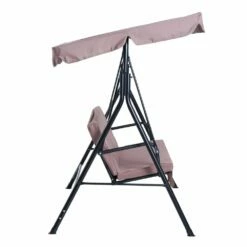 Outsunny 3 Seater Canopy Swing Chair Garden Rocking Bench Heavy Duty Patio Metal Seat W/ Top Roof - Brown -OUTSUNNY Shop 1624015013 78155500
